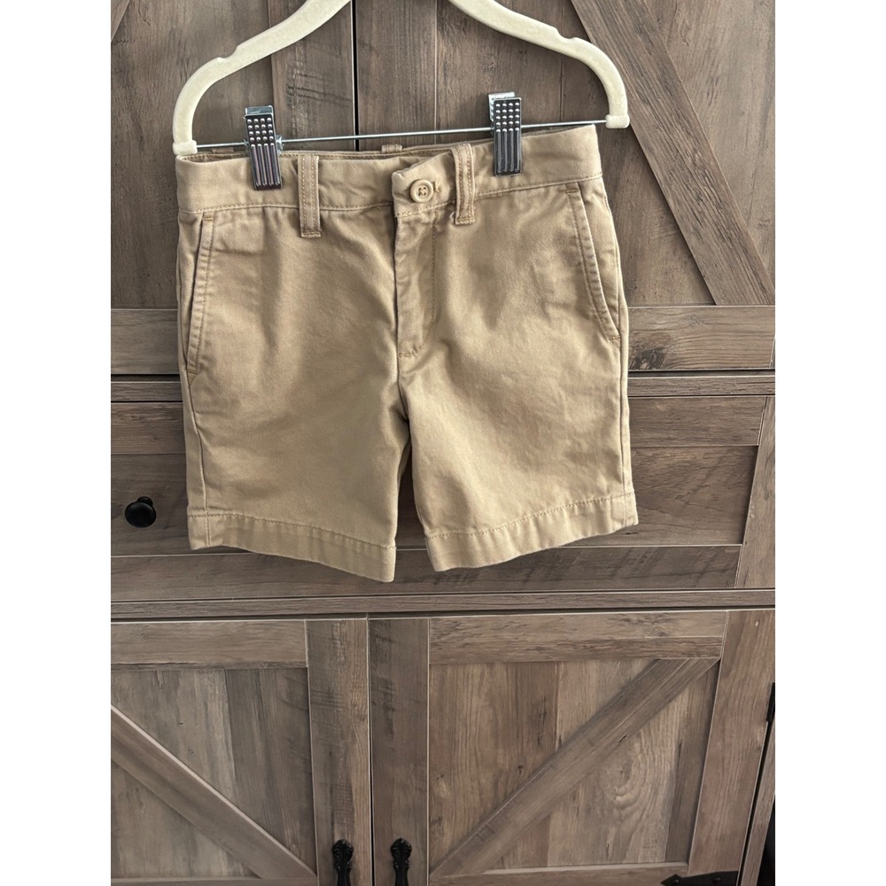 Crewcuts Boys Khaki Chino Shorts Tan Cotton Twill Size 4 RN77388
